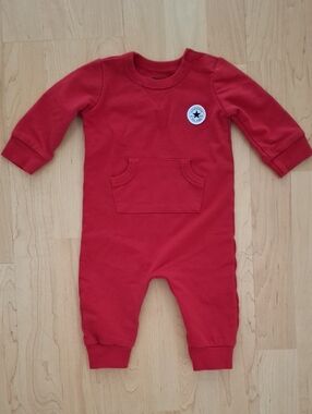 Converse Chuck Taylor Red Baby One-Piece with Kangaroo Pocket 6m